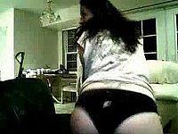 Sexy Luder posiert vor ihrer Webcam